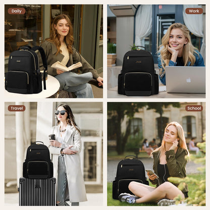 LOVEVOOK Rucksack Damen 15,6 Zoll Laptopfach, wasserabweisend