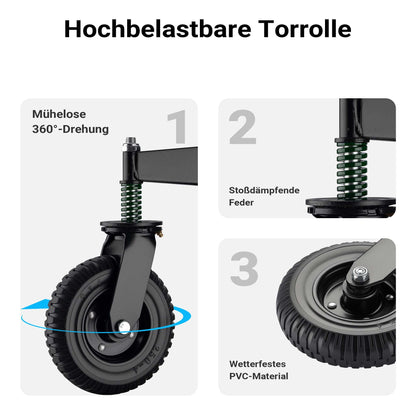 Wiltec Torrolle 360° Gummirad, Schiebetorrolle bis 275 kg