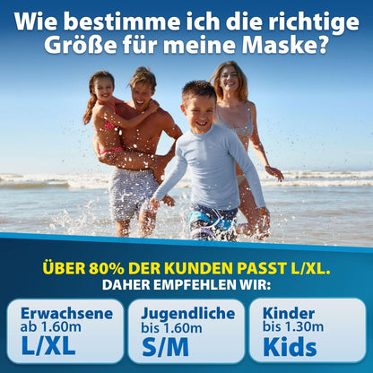 KAIMANA Schnorchelmaske K001 – Vollgesichtsmaske mit Tragetasche