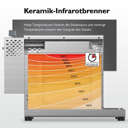 tepro Steakgrill Toronto Gasgrill, Keramik-Infrarotbrenner, 800 Grad