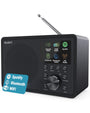 MAJORITY Touro Digitalradio Internetradio WLAN DAB+ Bluetooth. Schwarzes Rechteck. Spielt DAB+, Internetradio & Bluetooth-Audio.