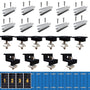 Warmfay Solarmodul-Halterung Set, Aluminium, schwarz eloxiert, 30-35mm, mit End- und Mittelklemmen