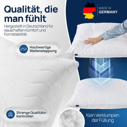 LILENO HOME Allergiker Kopfkissen 80x80 cm 6er Set 95°C waschbar