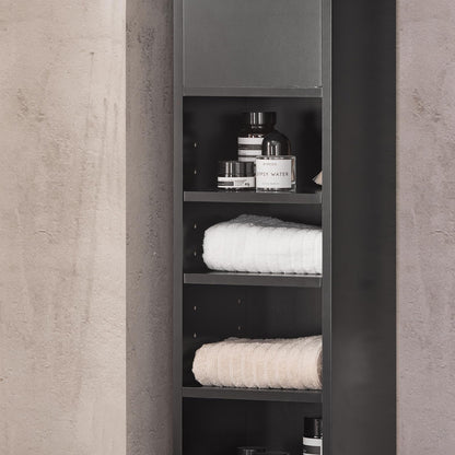 SoBuy Badzimmerschrank Schmal BZR34-II-SCH – Schwarz