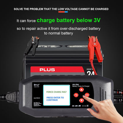 Etrogo CAT-500 Autobatterie Ladegerät und Batterietester 12V 8A