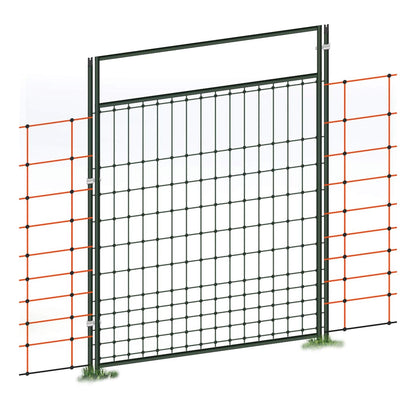VOSS.farming Elektrifizierbare Weidezaunnetz Tür, 125cm x 86cm. Rechteckig, grün. Für Zugang durch Elektrozaun.