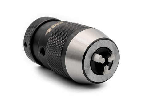 BAER Schnellspannbohrfutter 0.2-16mm - UNF 1/2 x 20 Gewinde. Zylindrisches, silbernes Metallfutter zum schnellen Spannen von Bohrern 0.2-16mm.