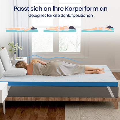BedStory Gelschaum Matratzentopper 180x200 cm, 10 cm, H3 & H4
