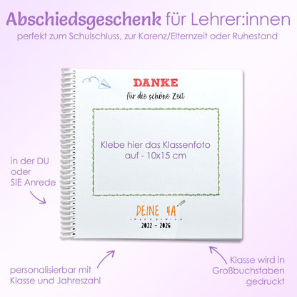 Feenstaub Erinnerungsbuch für Lehrer, Abschiedsbuch Grundschule
