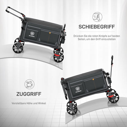 EVER ADVANCED Bollerwagen XXL faltbar 225 L bis 150 kg mit Dach
