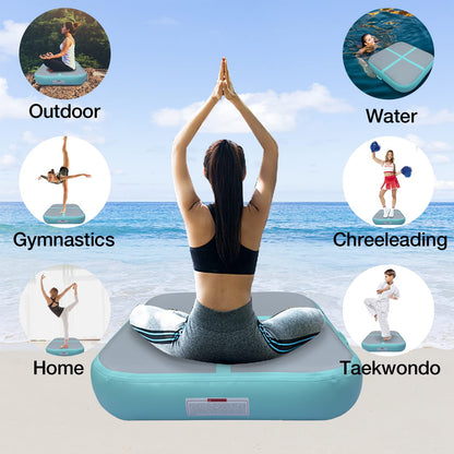PPXIA Air Block Aufblasbarer Gymnastikblock mit Pumpe - 100x100x20cm