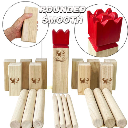 Jac & Mok Kubb Wurfspiel aus Hartholz mit Tragetasche