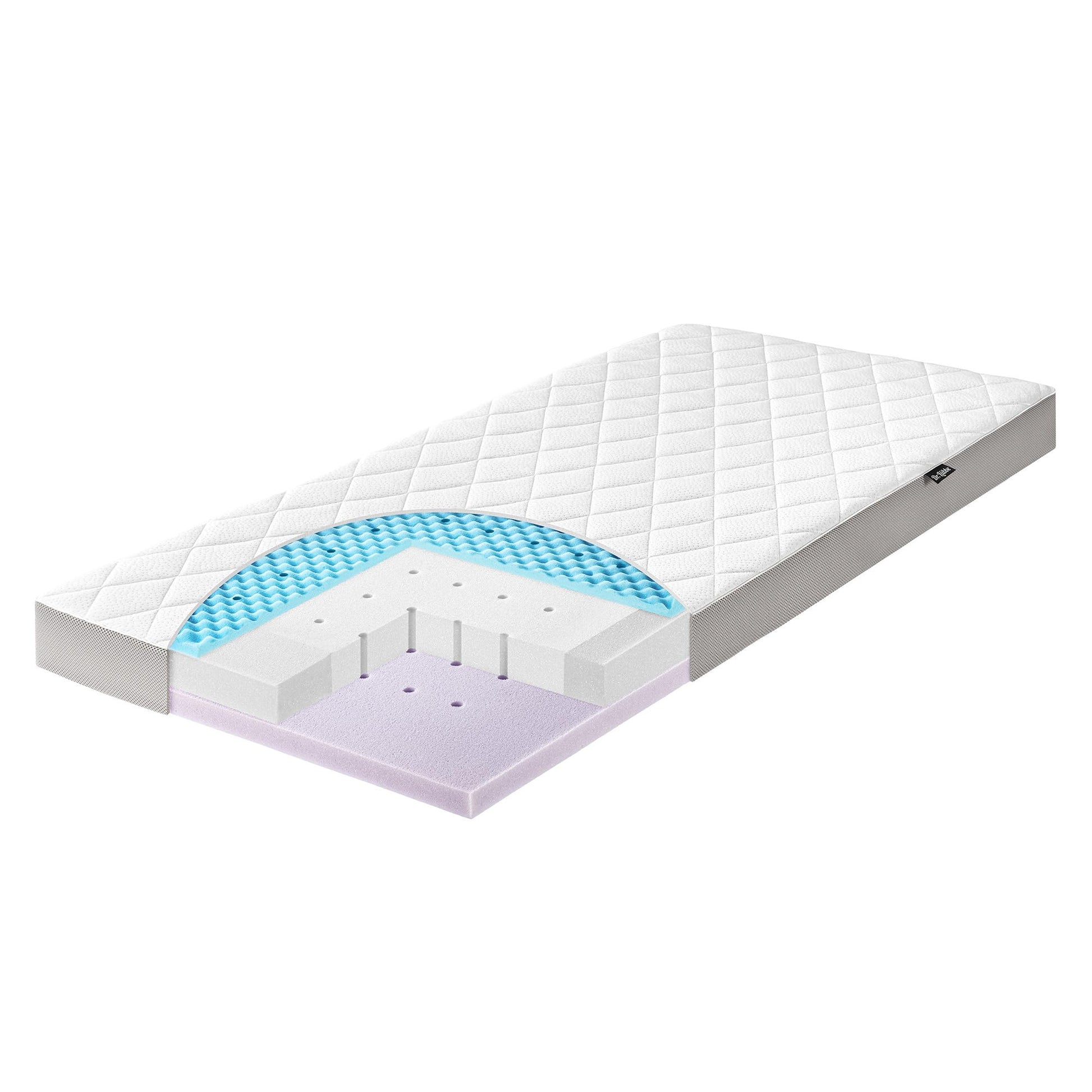 Julius Zöllner Dr. Lübbe Air Premium Babymatratze - 60x120 cm. Rechteckige, helle Schaumstoffmatratze für optimale Belüftung im Babybett.