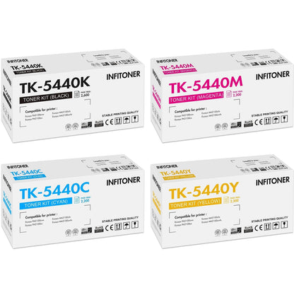 INFITONER TK-5440 Toner kompatibel für Kyocera Ecosys MA2100, 4er-Pack – Tonerkartuschen in Schwarz, Cyan, Magenta und Gelb