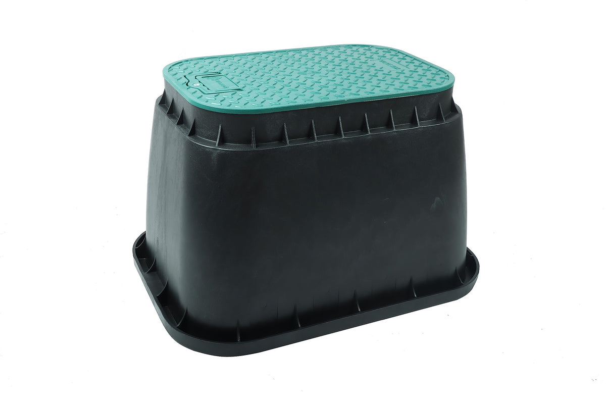 Wacredo Ventilbox Standard 12 Zoll Ventilkasten rechteckig mit Deckel aus Polypropylen für bis zu 6 Magnetventile