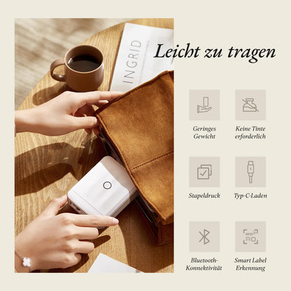 NIIMBOT D110 Mini Etikettendrucker Bluetooth mit 3 Etikettenrollen