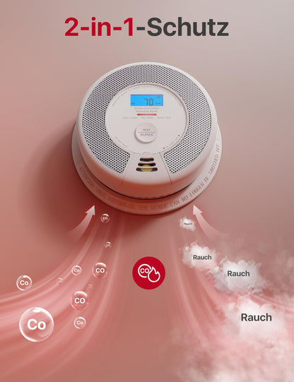 X-Sense SC07-WX WLAN-Rauch- und Kohlenmonoxidmelder, 2er-Set