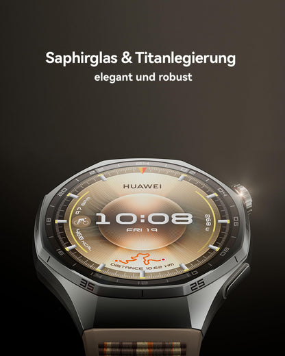 HUAWEI Watch GT 6 Pro Smartwatch mit GPS, EKG, 46 mm, Braun