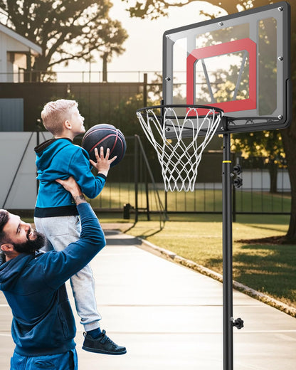 vcloo Basketballkorb Kinder höhenverstellbar 150-210 cm mit Rollen