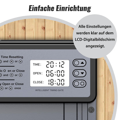 CHAMUTY Automatische Hühnerklappe Aluminium mit Timer und Display