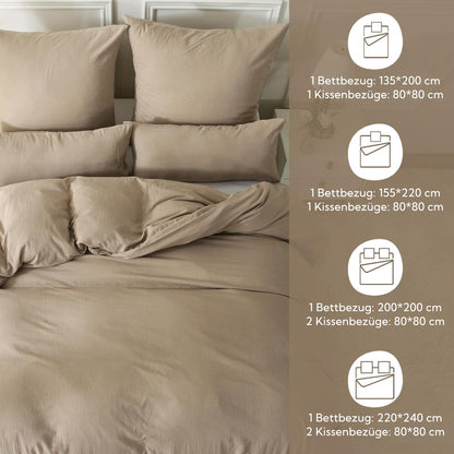 SOULFUL Doppelte Muslin Baumwolle Bettwäsche-Set 220x240 Kaffeebraun
