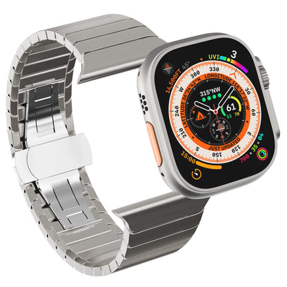 NewWays Edelstahl Gliederarmband für Apple Watch, Titan