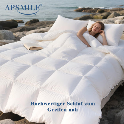 APSMILE Daunendecke 135x200 - Ganzjahres Medium Weiss