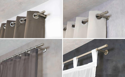 iso-design Gardinenstange, Edelstahl 20 mm, 240 cm, mit Halterungen