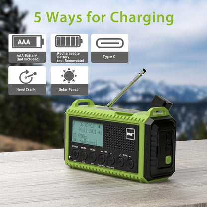 Mesqool CR1009Pro DAB Kurbelradio DAB+/UKW Solar Notfallradio