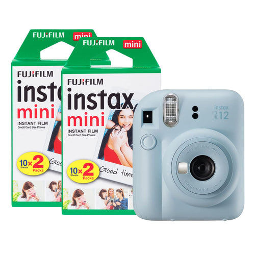Fujifilm INSTAX Mini 12 Sofortbildkamera Pastellblau, 40 Aufnahmen mit Selfie-Spiegel und Nahaufnahmemodus