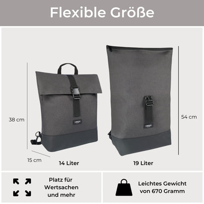 LARKSON Tammo Bike Fahrradtasche & Rucksack 2 in 1 Anthrazit
