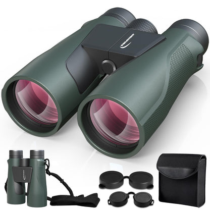 Aurosports 15x56 HD Fernglas Grosses Sichtfeld für Erwachsene - Grün. Typisches Doppelrohr zur Fernbeobachtung.