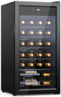 WIE Weinkühlschrank 82 Liter für 28 Flaschen, Kompressor, 5–18 °C – Vollglastür, LED-Touchpanel