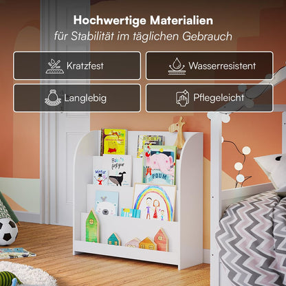 Bellabino Baru Montessori Kinderbücherregal Kinderzimmer - Weiss