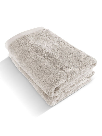 herzbach home Duschtuch 2er-Set Sandgrau, 70 x 140 cm, Baumwolle