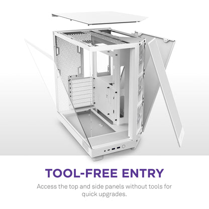 NZXT H6 Flow RGB Kompaktes Mid-Tower Dual-Kammer Gehäuse – Weiss