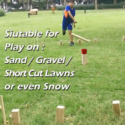 Jac & Mok Kubb Wurfspiel aus Hartholz mit Tragetasche