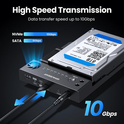 GRAUGEAR Bidirektionale Clone Station für M.2 & 2.5"/3.5" SSDs/HDDs