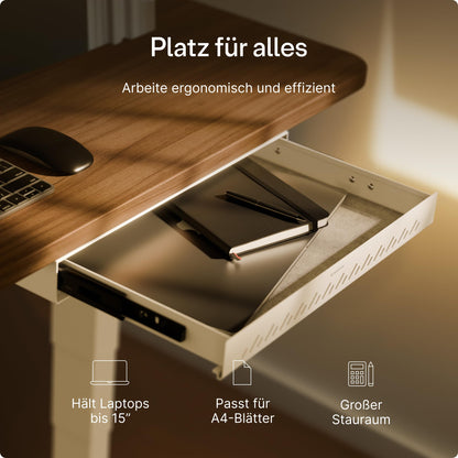 Desktronic Untertisch-Schublade Weiss, Schubladenbox aus Metall