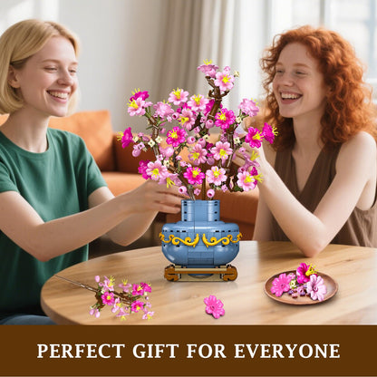 HOGOKIDS Kirschblüten-Bonsai Bauset, 2-in-1 Bausteine, 775 Teile