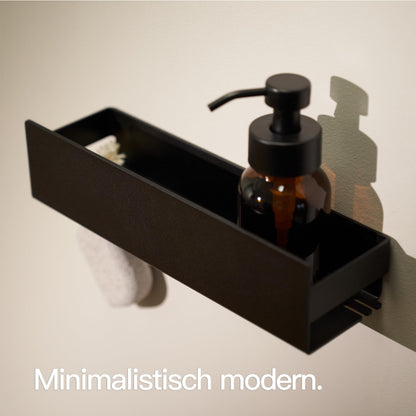Designfabrik Hamburg Duschablage ohne Bohren Schwarz 30 cm