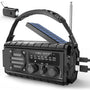 MILFECH Solar Kurbelradio 20000mAh, AM/FM Notfallradio, LED-Lampe in Schwarz mit ausziehbarer Antenne