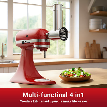 GVODE Edelstahl Hobel Shredder Aufsatz für KitchenAid – Silber