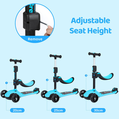 BremToy 1003 Kinderroller mit abnehmbarem Sitz, höhenverstellbar, blau