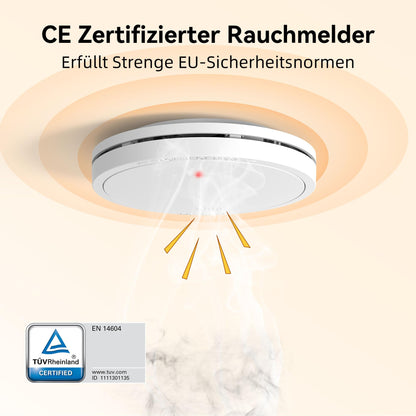 CHZHVAN Rauchmelder FSI-3004 mit 10-Jahres-Batterie, 10er Set