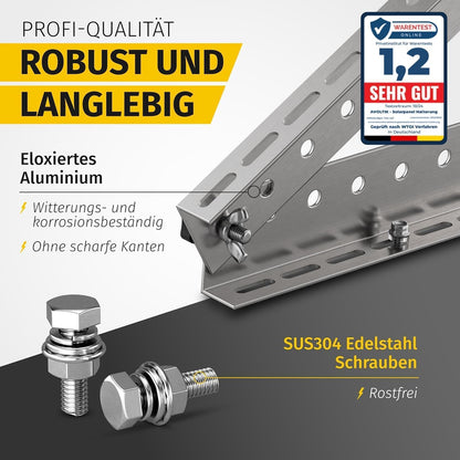 avoltik Balkonkraftwerk Halterung 2er-Set Aluminium 0–90° verstellbar