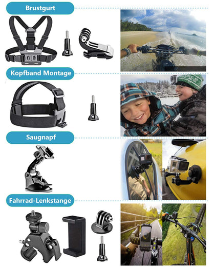 DIKER Action Cam Zubehör Set 70 in 1, XJT-70 für GoPro Hero 13-7