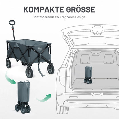 TIMBER RIDGE XXL Bollerwagen faltbar, Handwagen mit Getränkehalter