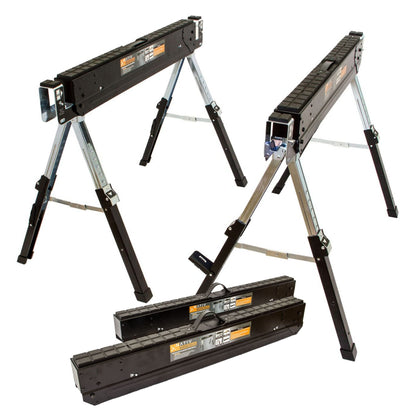LEMODO Arbeitsbock höhenverstellbar Klappbock 2er Set 580kg. Stützpunkt für Arbeitsplatten und Werkstücke bis 580kg.