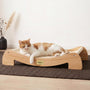 Mookie's Kratzbrett XL 67x42 cm – 2-in-1 Katzenliege aus Massivholz mit geschwungener Sisal-Kratzfläche